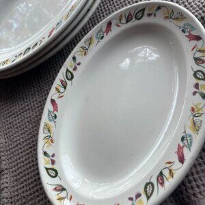 Vintage 50's Grindley Garden Motif Plate Set of 4